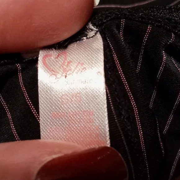 Jolie Intimates Sexy small Black Pink Pinstripe With Pink Accents Lingerie - Picture 7 of 7